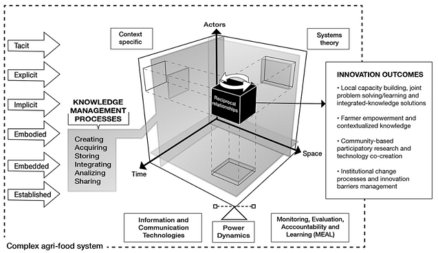 Agricultural knowledge management framework for innovation (AKM4I) in agri-food systems. (Graphic: CIMMYT)